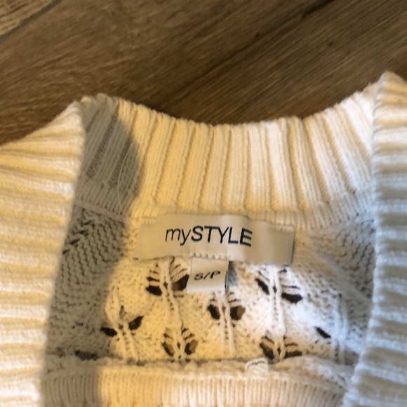 NWOT My Style white knit sweater - Picture 2 of 5